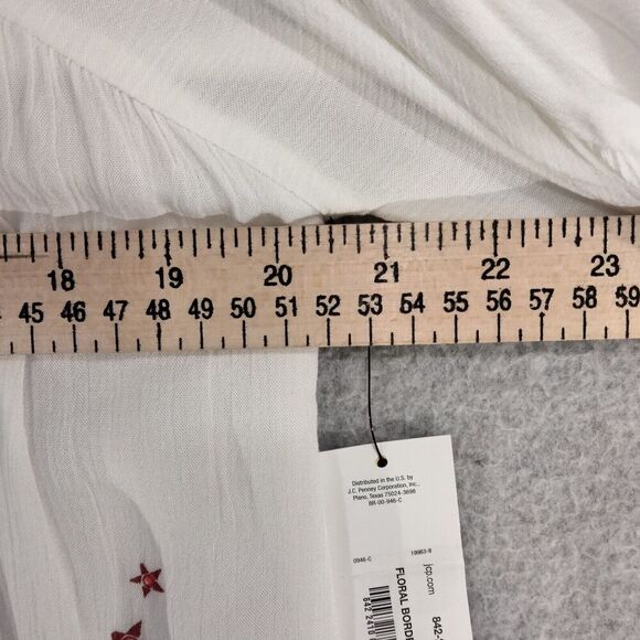 NWT a.n.a. A New Approach Blouse Wmn Size XS Boho White Floral Flowy Top Peasant - Picture 6 of 10